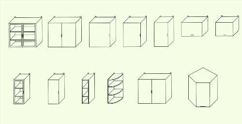 варіанти навісних шафок