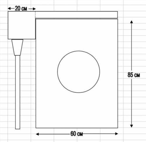Стандартні розміри техніки в установці раковини над пральною машиною