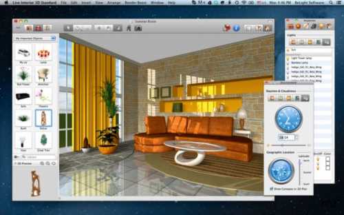 Live Interior 3D - не безкоштовна, але з широким функціоналом і доступна новачкам, програма для Mac