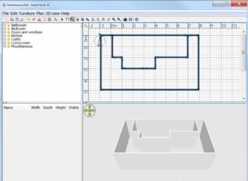 Зручна для первинних начерків планування приміщень програма Sweet Home 3D від eTeks